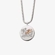 Clogau WRU Silver 9ct Rose Gold Welsh Dragon Double Sided Necklace 3SWRUWDP