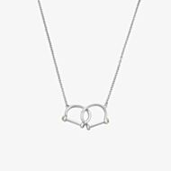 Clogau Sterling Silver & Rose Gold Royal Stirrup Horse Shoe Necklace 3SROY948