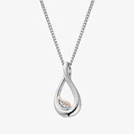 Clogau Two Colour Past Present Future Twist Topaz Pendant Necklace 3SPPF963