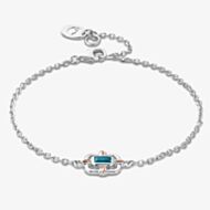 Clogau Silver & 9ct Rose Gold Enchanted Gateways Swiss Blue Topaz Bracelet 3SEGW0732