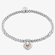 Clogau Cariad Silver 9ct Rose Gold Sparkle Topaz Heart Affinity Bead Bracelet 3SBB85S