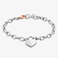 Clogau Sterling Silver & Rose Gold Heart Padlock Bracelet 3SCAR952