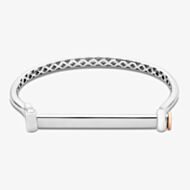 Clogau Sterling Silver & Rose Gold Royal Stirrup Horse Shoe Bangle 3SROY953