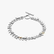 Clogau Royal Sterling Silver & Swarovski Crystal Leaf T-Bar Bracelet 3SROY1404
