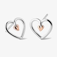 Clogau Tree Of Life Heart Stud Earrings 3STLHE7