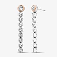 Clogau Celebration Silver White Topaz Drop-Hoop Earrings 3SCLC0799
