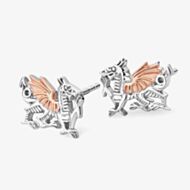 Clogau Welsh Dragon Silver 9ct Rose Gold Stud Earrings 3SD005SE