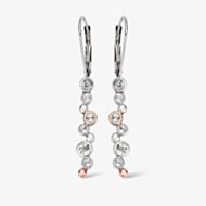 Clogau Celebration Silver 9ct Rose Gold Topaz Circle Dropper Earrings 3SME2