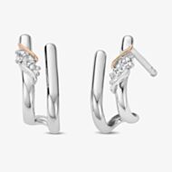 Clogau Two Colour Past Present Future Curve Stud Earrings 3SPPF964