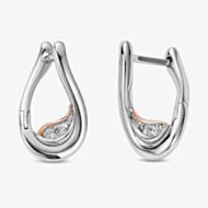 Clogau Two Colour Past Present Future Twist Hoop Earrings 3SPPF962