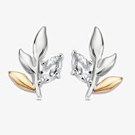 Clogau Two Colour Royal Clogau Topaz Leaf Stud Earrings 3SROY929