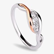 Clogau Past Present Future White Topaz Ring 3SPPFR