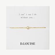 D.Louise Yellow Gold Tone Plated Stainless Steel Bridesmaid Dainty Pearl Bracelet SKB-15
