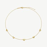 D.Louise Yellow Gold Tone Plated Stainless Steel Bubble Heart Necklace NAN-14