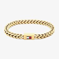 Tommy Hilfiger Gold Tone Braided Logo Clasp Bracelet 2790648