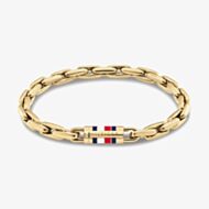 Tommy Hilfiger Yellow Gold Tone Plated Stainless Steel Rectangle Belcher Chain Bracelet 2790750