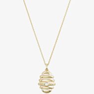 Yellow Gold Plated Cubic Zirconia Bee Hive Pendant Necklace BTH2-SL-CZ YGP