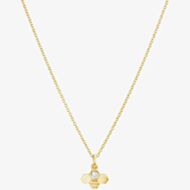 Yellow Gold Plated Cubic Zirconia Tiny Bee Pendant Necklace BP1-YGP-CZ