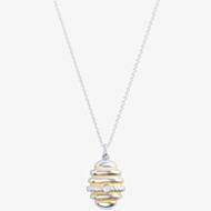 Sterling Silver & Yellow Gold Plated Cubic Zirconia Bee Hive Pendant Necklace BTH4-SL-CZ YGP