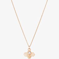 Rose Gold Plated Cubic Zirconia Large Bee Pendant Necklace BPL1-RGP-CZ