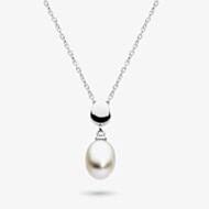 Kit Heath Sterling Silver Coast Pebbles Droplet Pearl Necklace 90184FP