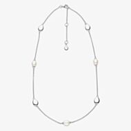 Kit Heath Sterling Silver Coast Pebble Pearl Station Necklace 90183FP