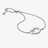 Kit Heath Sterling Silver Bevel Cirque Link Cubic Zirconia Pave Toggle Bracelet 7152CZ