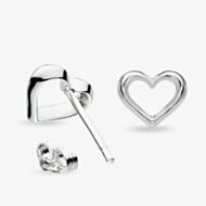 Kit Heath Love Silver Heart Stud Earrings 40530RP