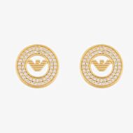 Emporio Armani Gold Tone Round Logo Coin Stud Earrings EG3629710