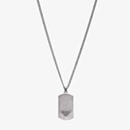 Emporio Armani Mens Silver Dog Tag Necklace EGS3125040