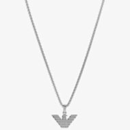 Emporio Armani Mens Stainless Steel Logo Necklace EGS3169040