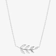 Fossil Sterling Silver Olive Branch Necklace JFS00485040