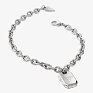 Guess Hashtag GUESS Crystal Dog Tag Chain Bracelet JUBB04261JW RH L