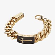 Guess South Alameda Gold Plated Sword Curb Chain Bracelet JUMB04022 YGBK L