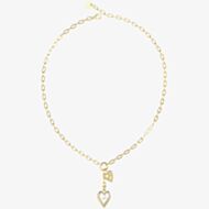 Guess Love Me Tender Crystal Two Heart Necklace UBN03234YGRH