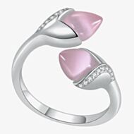 Fei Liu Magnolia Silver Double Stone Ring MAG-925R-002-CEGY 