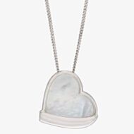 Fiorelli Silver Mother Of Pearl Heart Necklace P5027C