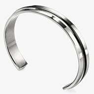 Fred Bennett Stainless Steel Black PVD Stripe Open Cuff B3393
