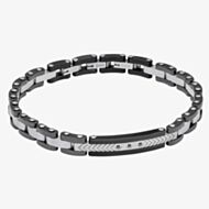 Fred Bennett Stainless Steel Black Ceramic Link Bracelet B5630