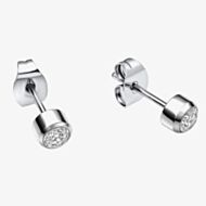 Fred Bennett Stainless Steel Smaller Fit Cubic Zirconia Stud Earrings E6740