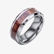 Fred Bennett Tungsten & Brown Wood Stripe Ring R3888