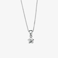 D For Diamond Silver Star Diamond Pendant Necklace P616