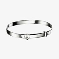D For Diamond Sterling Silver Heart Baby Bangle B773