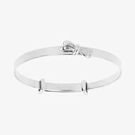 D For Diamond Silver Bow Expanding Baby Bangle B4781