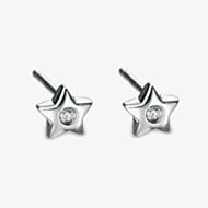 D For Diamond Silver Diamond Set Star Stud Earrings E573