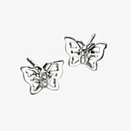 D For Diamond Silver Filigree Butterfly Stud Earrings E3910