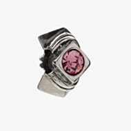 Chamilia Sterling Silver Diamond Shape Pink Cubic Zirconia Bead Jb 5C