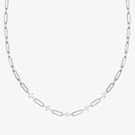Nomination Style Stainless Steel Open Link 5 Stone Chain Necklace 029401/001