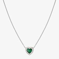 Nomination All My Love Sterling Silver Green Heart Necklace 240302/014