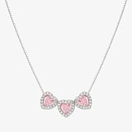 Nomination All My Love Sterling Silver Three Pink Heart Necklace 240303/002